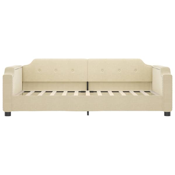 vidaXL Dagbädd gräddvit 90x200 cm tyg Kräm