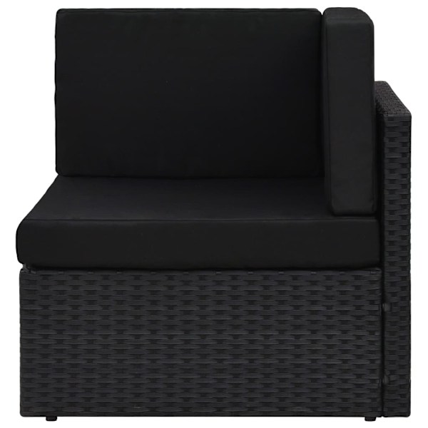 vidaXL Modulsoffa 2-sits konstrotting svart Svart