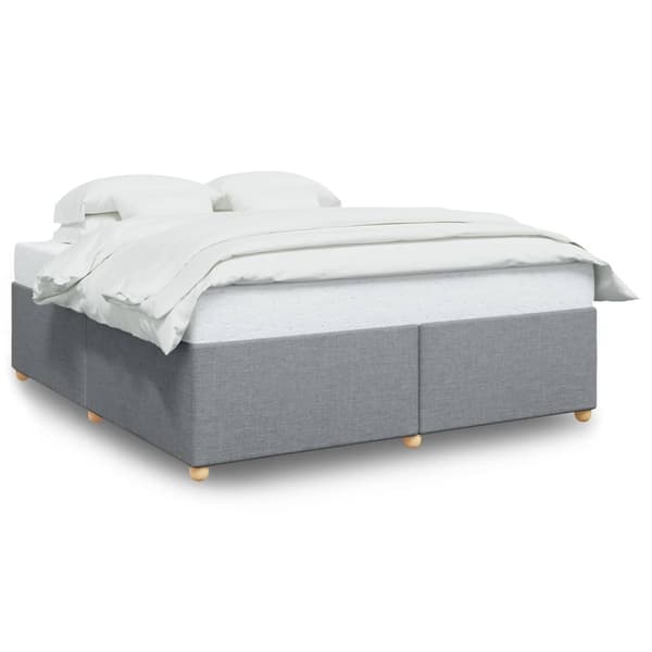 vidaXL Sängram utan madrass ljusgrå 200x200 cm tyg Grå
