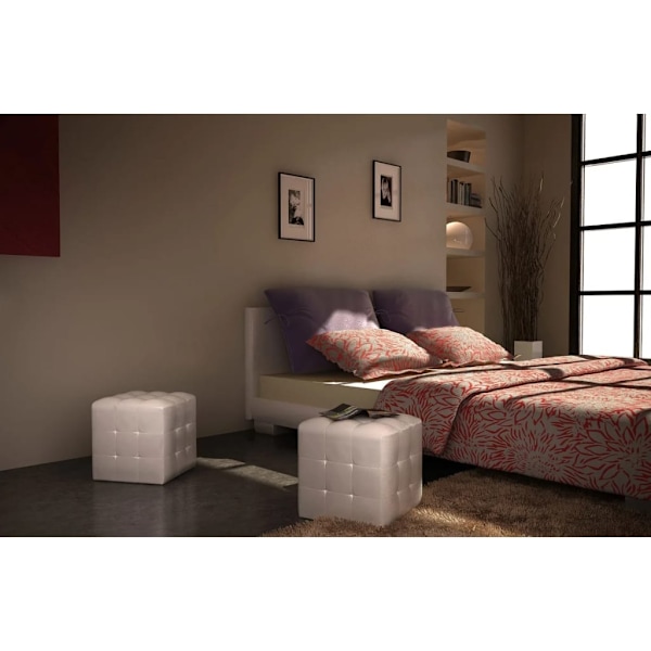 vidaXL Hocker pall 30 x cm vit (2 st) Vit