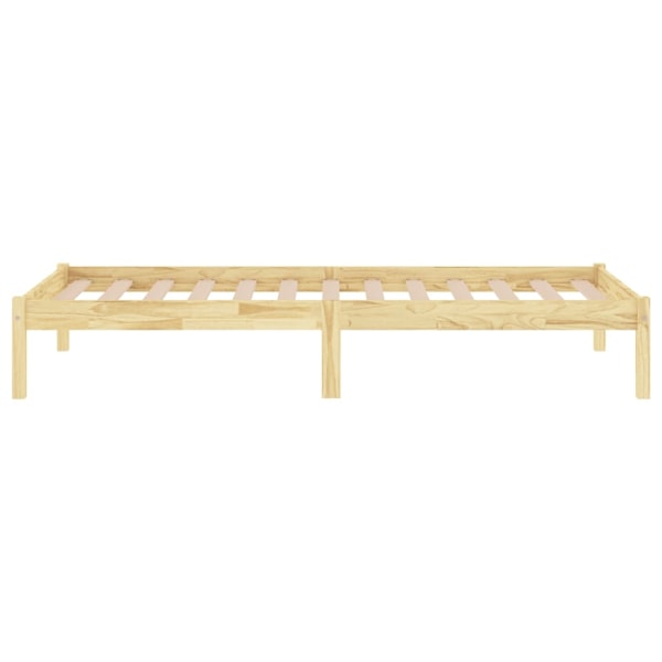 vidaXL Sängram massiv furu 90x200 cm Brun