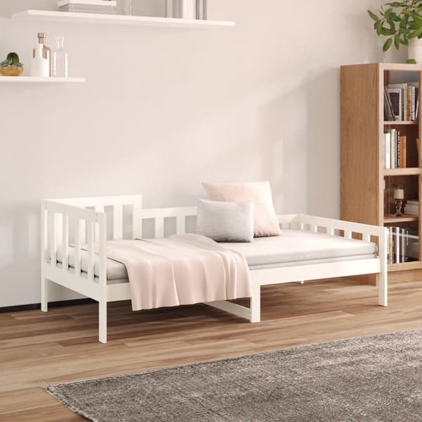 vidaXL Dagbädd vit 80x200 cm massiv furu Vit