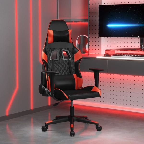 vidaXL Gamingstol svart och röd konstläder Svart