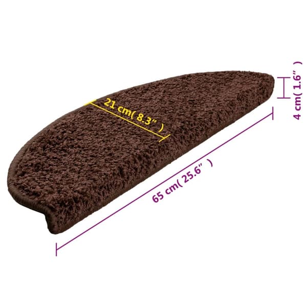 vidaXL 15 st Trappstegsmattor brun 65x25 cm Brun