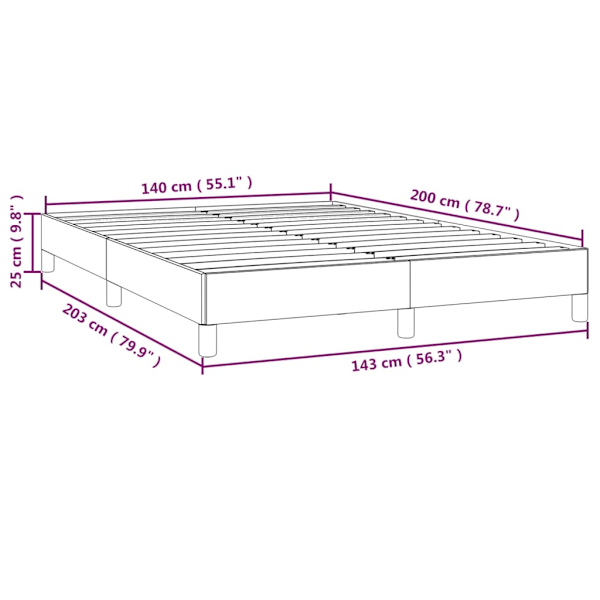 vidaXL Sängram rosa 140x200 cm sammet Rosa