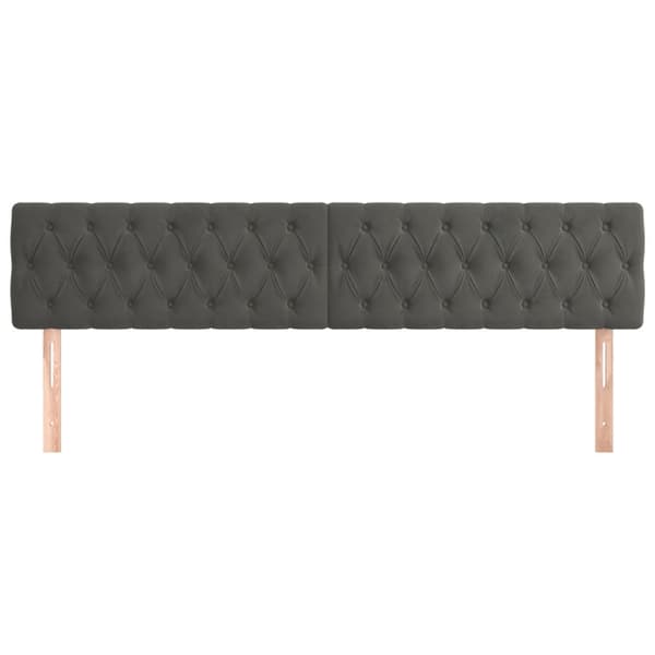 vidaXL Huvudgavlar 2 st mörkgrå 90x7x78/88 cm sammet Grå
