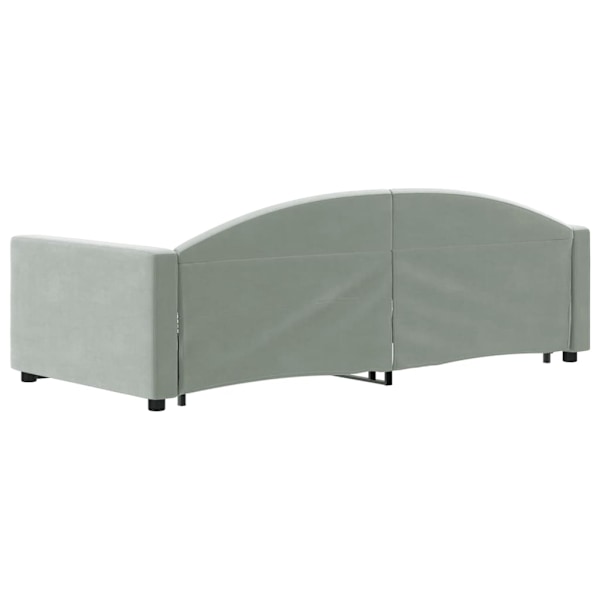 vidaXL Dagbädd utdragbar ljusgrå 90x190 cm sammet Grå
