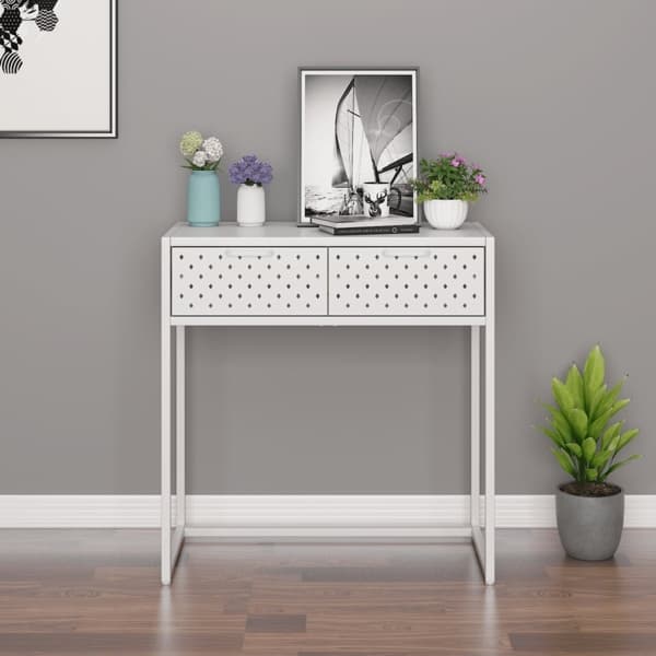 vidaXL Konsolbord vit 72x35x75 cm stål Vit