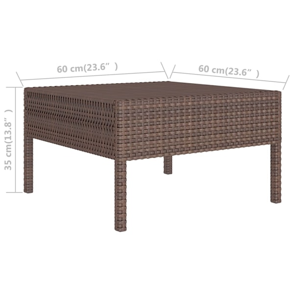 vidaXL Loungegrupp med dynor 5 delar konstrotting brun Brun