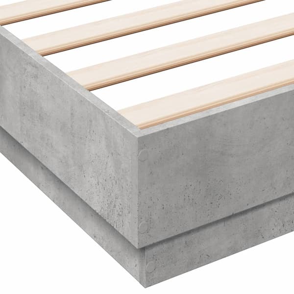 vidaXL Sängram betonggrå 120x190 cm konstruerat trä Grå