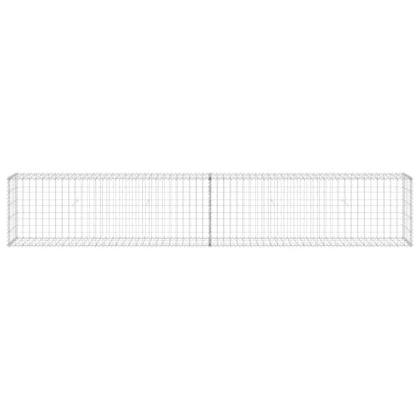 vidaXL Gabionmur i galvaniserat stål 300x30x50 cm Silver