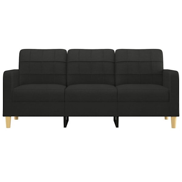 vidaXL 3-sitssoffa svart 180 cm tyg Svart