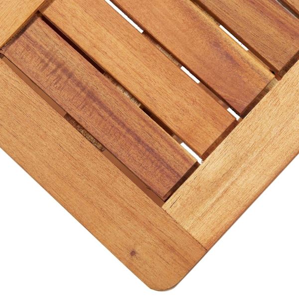 vidaXL Solsäng med bord konstrotting och massivt akaciaträ Svart