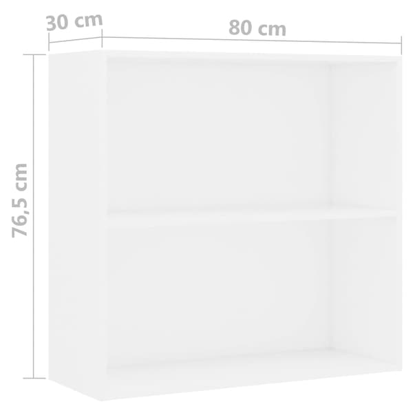 vidaXL Bokhylla vit 80x30x76,5 cm konstruerat trä Vit