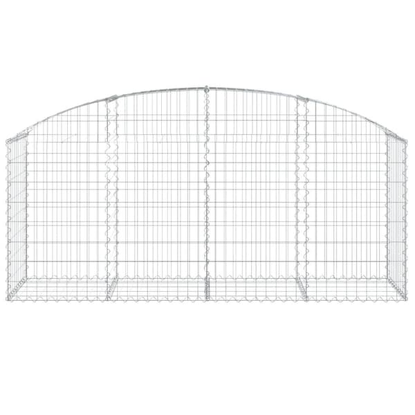 vidaXL Gabion bågformad 200x50x80/100 cm galvaniserat järn Silver