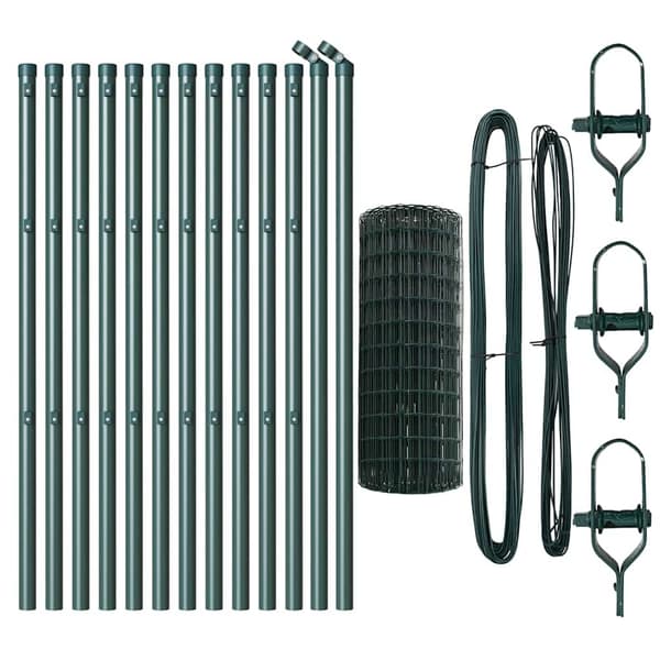 vidaXL Euro Stängsel Markfäste 25 x 0,4 m PVC-belagda stål Grön Mesh Grön