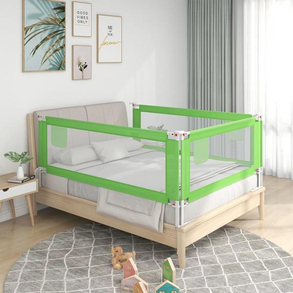 vidaXL Sängskena för barn grön 200x25 cm tyg Grön
