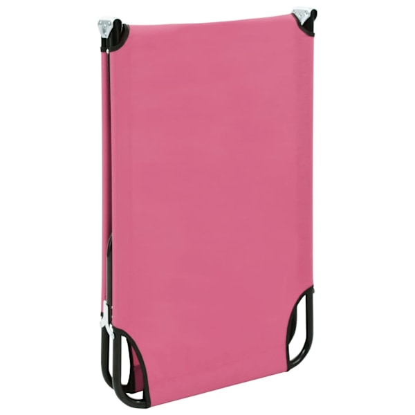 vidaXL Hopfällbar solsäng stål rosa Rosa