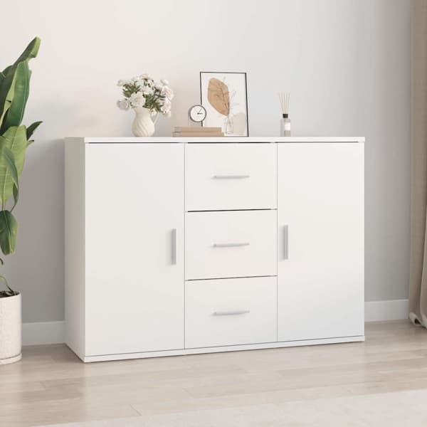 vidaXL Skänk vit 91x29,5x65 cm konstruerat trä Vit