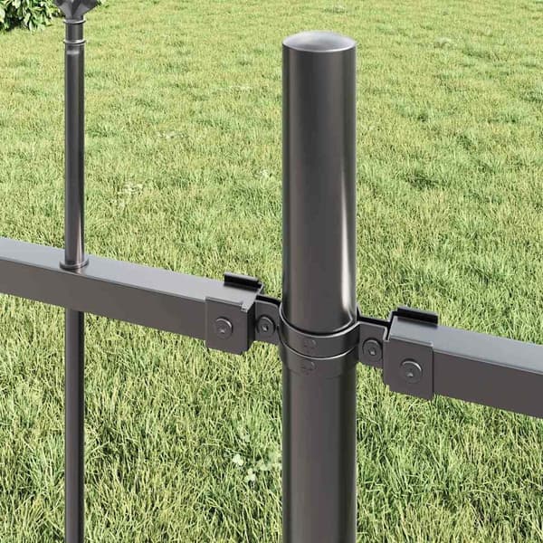vidaXL Trädgårdsstängsel 7 pcs Grå 11,9 x 1,2 m Pulverlackerad stål Grå