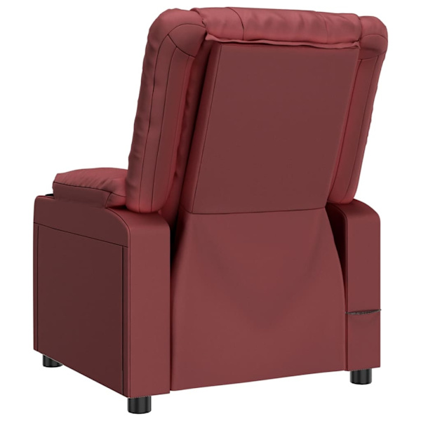 vidaXL Massagefåtölj vinröd konstläder Röd
