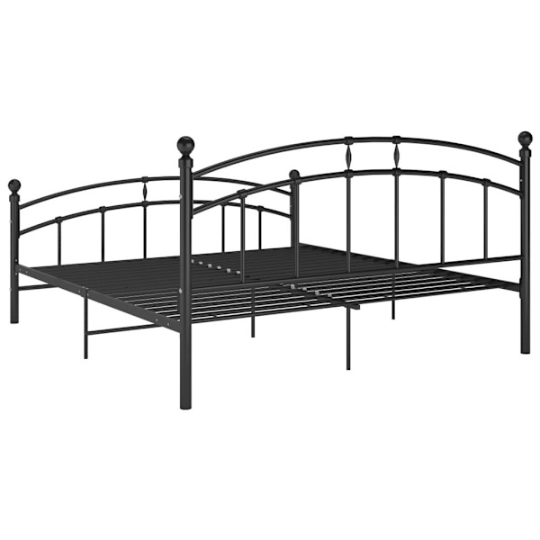 vidaXL Sängram svart metall 200x200 cm Svart