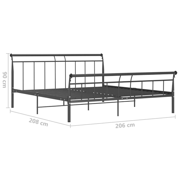 vidaXL Sängram svart metall 200x200 cm Svart