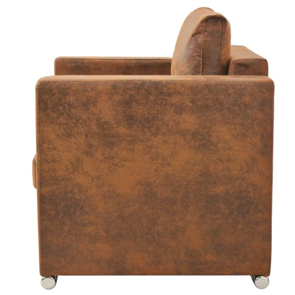 vidaXL Fåtölj brun 82x73x82 cm konstläder Brun