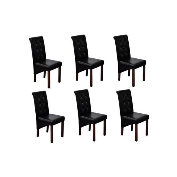 vidaXL Köksstol Anton svart 6-pack Svart
