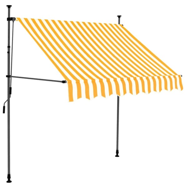 vidaXL Markis manuellt infällbar med LED 100 cm vit och orange multifärg