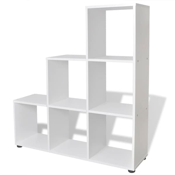vidaXL Bokhylla trapp-design 107 cm vit Vit