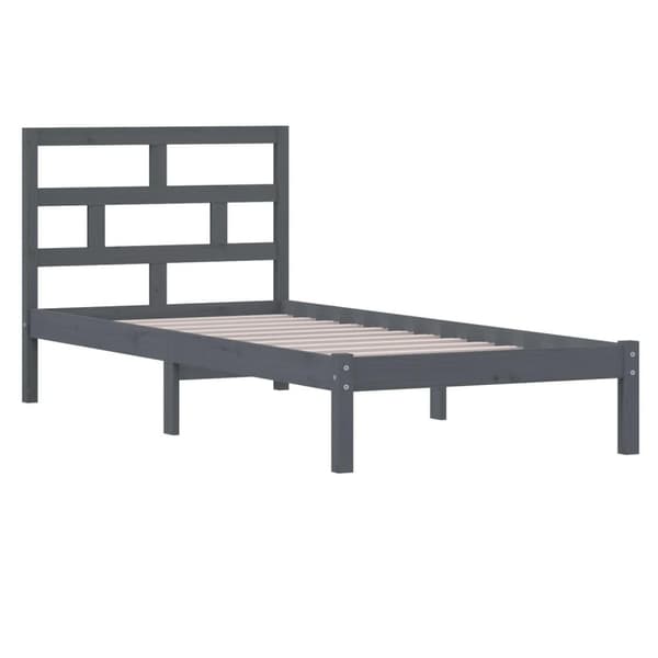vidaXL Sängram grå massiv furu 100x200 cm Grå