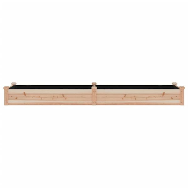 vidaXL Odlingslåda med foder 240x60x25 cm massivt granträ Brun