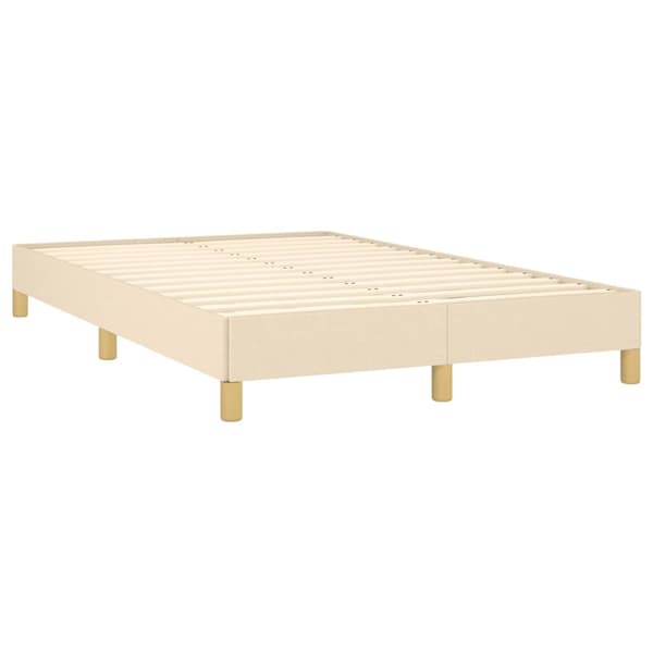 vidaXL Ramsäng med madrass gräddvit 120x190 cm tyg Kräm