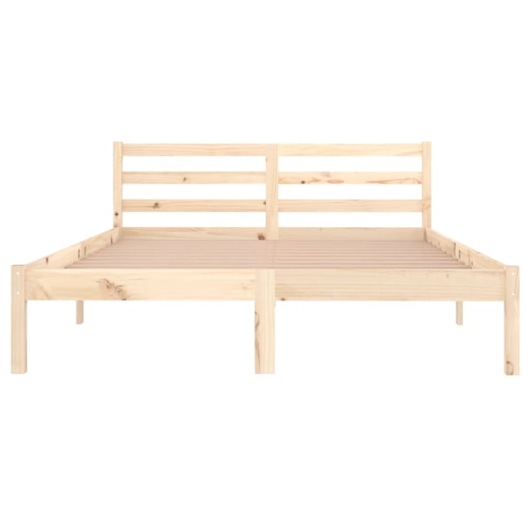 vidaXL Sängram massiv furu 140x200 cm Brun
