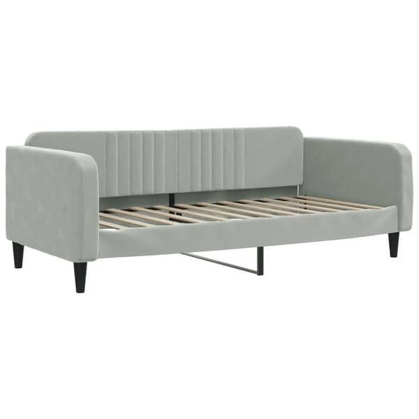 vidaXL Dagbädd utdragbar ljusgrå 90x200 cm sammet Grå