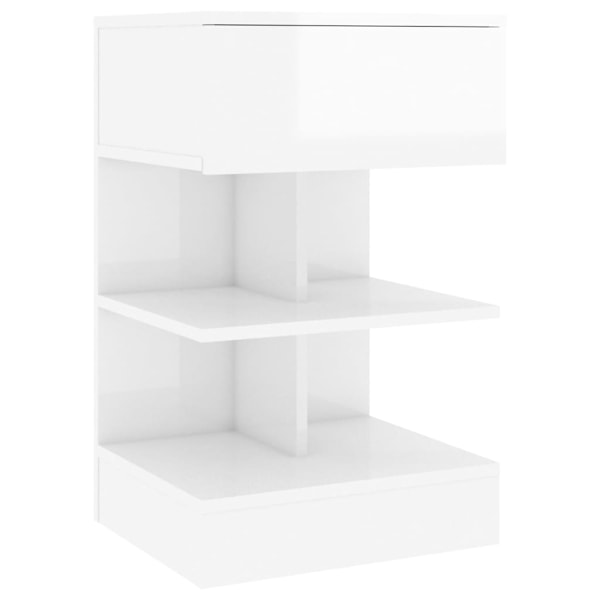 vidaXL Sängbord 2 st vit högglans 40x35x65 cm Vit