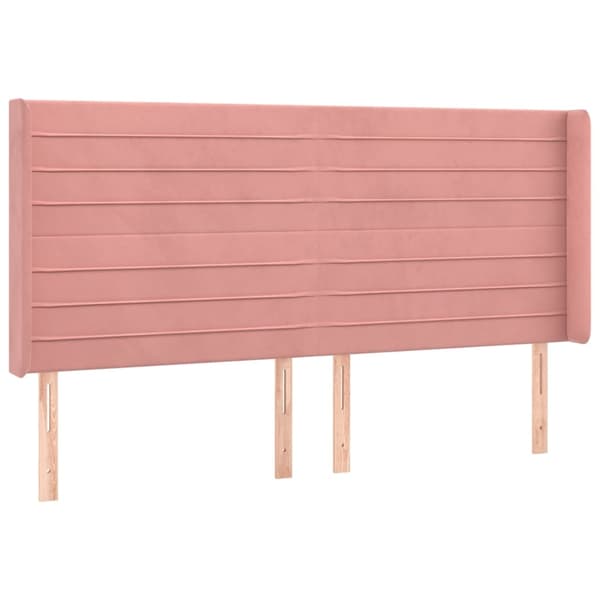 vidaXL Ramsäng med madrass rosa & LED 160x200 cm sammet Rosa