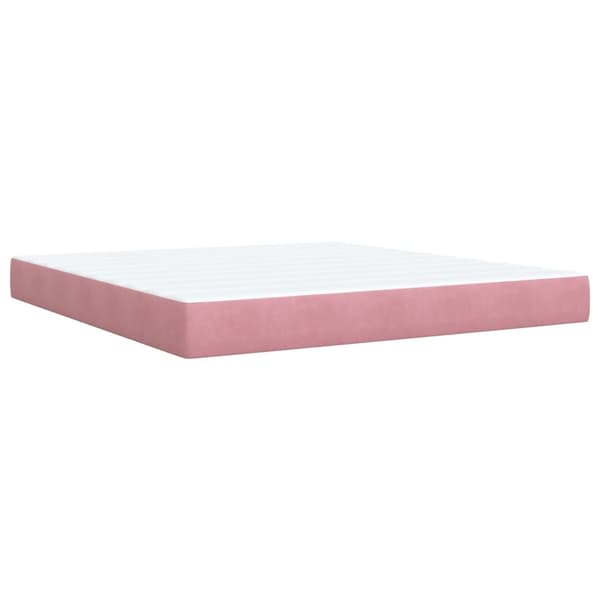 vidaXL Ramsäng med madrass rosa 180x200 cm sammet Rosa