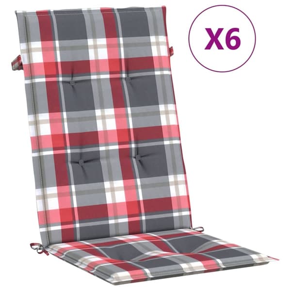 vidaXL Fällbara fåtöljer med dynor, 6 st, massivt trä, teak Brun