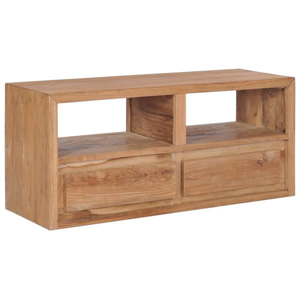 vidaXL TV-bänk 90x30x40 cm massiv teak Brun