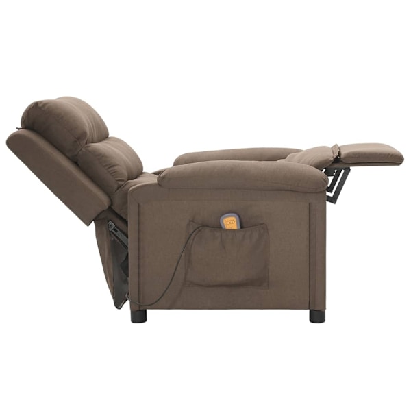 vidaXL Massagefåtölj taupe tyg Taupe