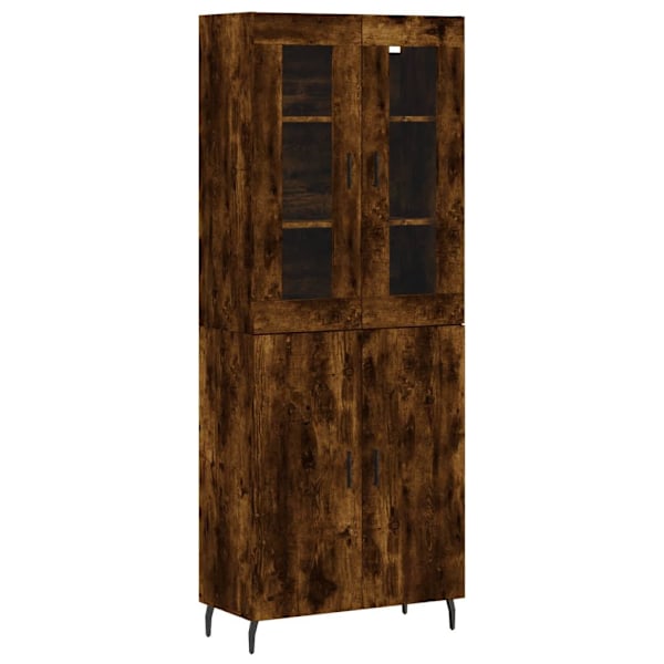vidaXL Högskåp rökfärgad ek 69,5x34x180 cm konstruerat trä Brun