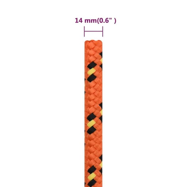 vidaXL Båtlina orange 14 mm 25 m polypropylen
