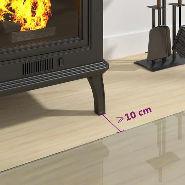 vidaXL Glasskiva för öppen spis rektangulär 100x60 cm