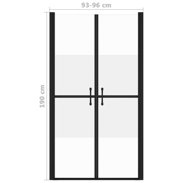 vidaXL Duschdörr halvfrostad ESG (93-96)x190 cm Silver