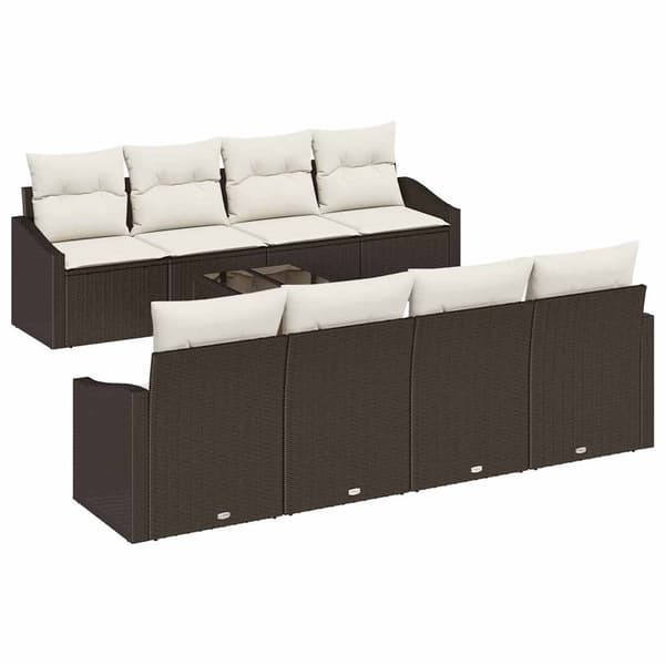 vidaXL Soffset 7 st Brun och Kräm konstrotting Brun