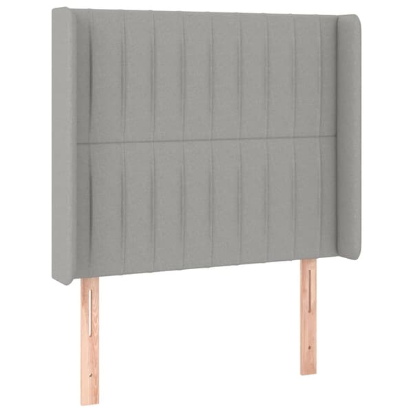 vidaXL Ramsäng med madrass & LED ljusgrå 90x200 cm tyg Grå