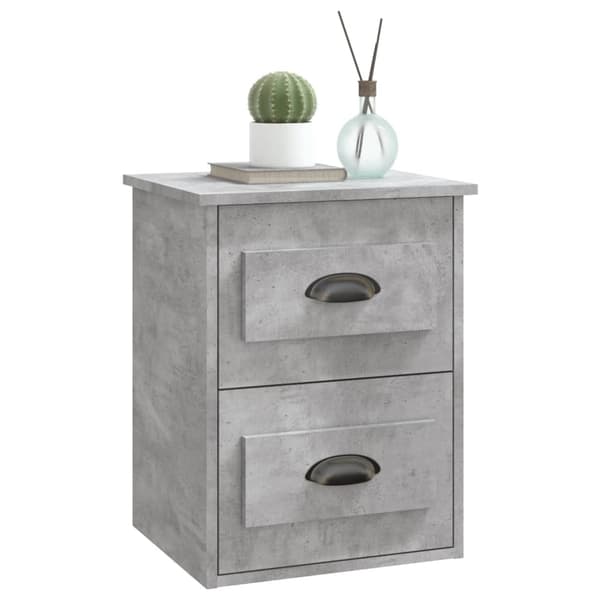 vidaXL Väggmonterade sängbord 2 st betonggrå 41,5x36x53cm Grå
