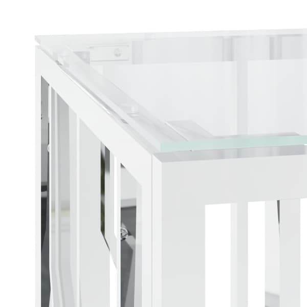 vidaXL Soffbord 110x45x45 cm rostfritt stål och glas Silver